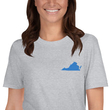 Load image into Gallery viewer, Virginia Unisex T-Shirt - Blue Embroidery