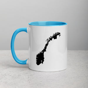 Norway Map Coffee Mug with Color Inside - 11 oz