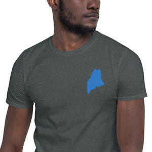 Maine Unisex T-Shirt - Blue Embroidery