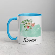 Load image into Gallery viewer, Kansas KS Map Floral Mug - 11 oz