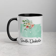 Load image into Gallery viewer, South Dakota SD Map Floral Mug - 11 oz