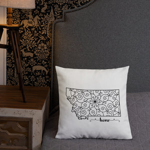 Montana MT State Map Premium Pillow