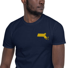 Load image into Gallery viewer, Massachusetts Unisex T-Shirt - Gold Embroidery