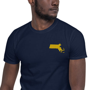 Massachusetts Unisex T-Shirt - Gold Embroidery
