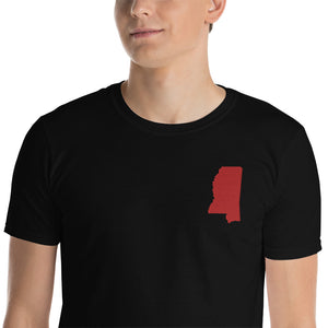 Mississippi Unisex T-Shirt - Red Embroidery