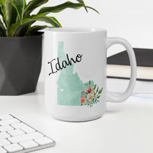 Load image into Gallery viewer, Idaho ID Map Floral Coffee Mug - White
