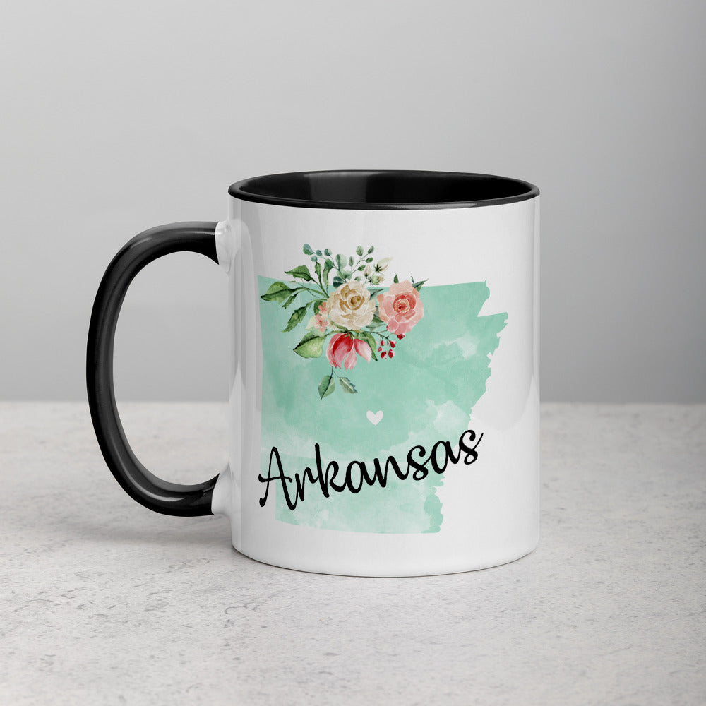 Arkansas AR Map Floral Mug - 11 oz