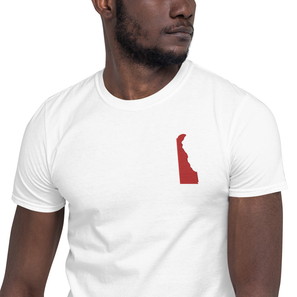 Delaware Unisex T-Shirt - Red Embroidery