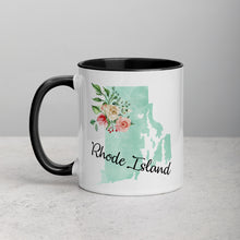 Load image into Gallery viewer, Rhode Island RI Map Floral Mug - 11 oz