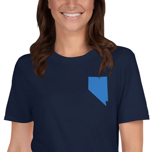 Nevada Unisex T-Shirt - Blue Embroidery