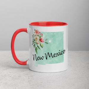 New Mexico NM Map Floral Mug - 11 oz