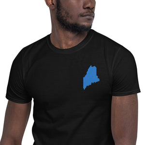 Maine Unisex T-Shirt - Blue Embroidery