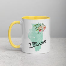 Load image into Gallery viewer, Illinois IL Map Floral Mug - 11 oz