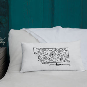 Montana MT State Map Premium Pillow