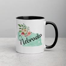 Load image into Gallery viewer, Nebraska NE Map Floral Mug - 11 oz