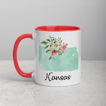Load image into Gallery viewer, Kansas KS Map Floral Mug - 11 oz
