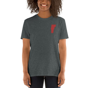 Vermont Unisex T-Shirt - Red Embroidery