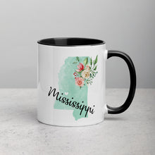 Load image into Gallery viewer, Mississippi MS Map Floral Mug - 11 oz