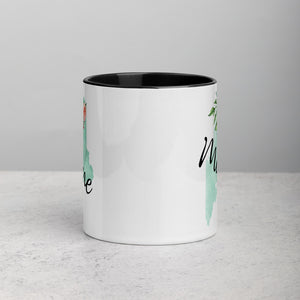 Maine ME Map Floral Mug - 11 oz