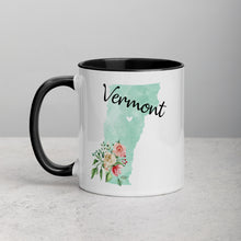 Load image into Gallery viewer, Vermont VT Map Floral Mug - 11 oz
