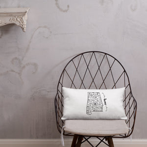 Alabama AL State Map Premium Pillow