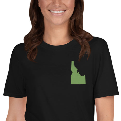 Idaho Unisex T-Shirt - Green Embroidery