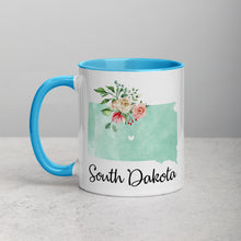 Load image into Gallery viewer, South Dakota SD Map Floral Mug - 11 oz