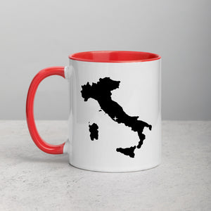 Italy Map Coffee Mug with Color Inside - 11 oz