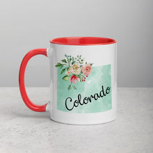 Load image into Gallery viewer, Colorado CO Map Floral Mug - 11 oz