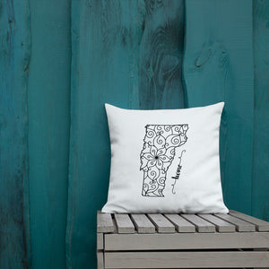 Vermont VT State Map Premium Pillow