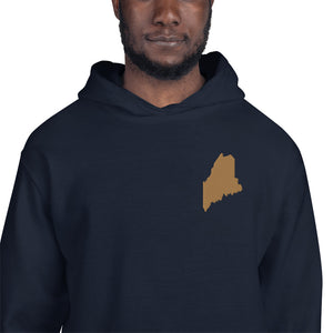 Maine Embroidered Unisex Hoodie - Old Gold