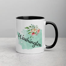 Load image into Gallery viewer, Washington WA Map Floral Mug - 11 oz
