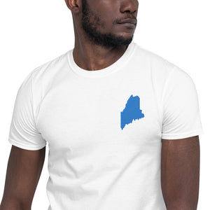 Maine Unisex T-Shirt - Blue Embroidery