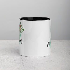 New Jersey NJ Map Floral Mug - 11 oz