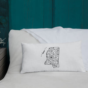 Mississippi MS State Map Premium Pillow