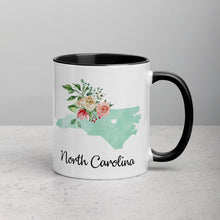 Load image into Gallery viewer, North Carolina NC Map Floral Mug - 11 oz