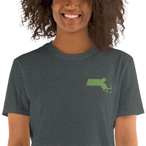 Massachusetts Unisex T-Shirt - Green Embroidery