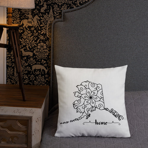 Alaska AK State Map Premium Pillow