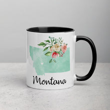 Load image into Gallery viewer, Montana MT Map Floral Mug - 11 oz