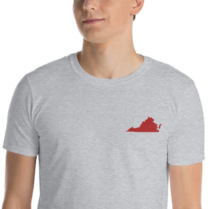 Virginia Unisex T-Shirt - Red Embroidery