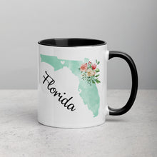 Load image into Gallery viewer, Florida FL Map Floral Mug - 11 oz