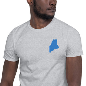 Maine Unisex T-Shirt - Blue Embroidery