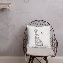 Load image into Gallery viewer, Delaware State Map Premium Pillow - MissionMint
