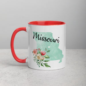 Missouri MO Map Floral Mug - 11 oz