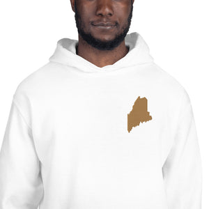 Maine Embroidered Unisex Hoodie - Old Gold