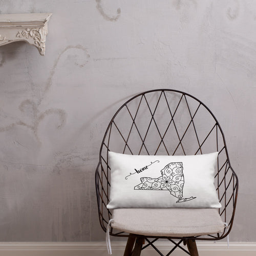 New York NY State Map Premium Pillow