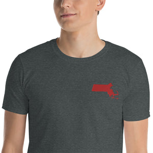 Massachusetts Unisex T-Shirt - Red Embroidery