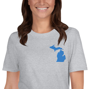 Michigan Unisex T-Shirt - Blue Embroidery