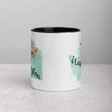 Load image into Gallery viewer, Washington WA Map Floral Mug - 11 oz