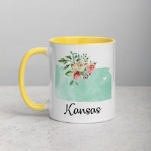 Load image into Gallery viewer, Kansas KS Map Floral Mug - 11 oz